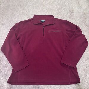 L.L. Bean Maroon Quarter-Zip Fleece Pullover